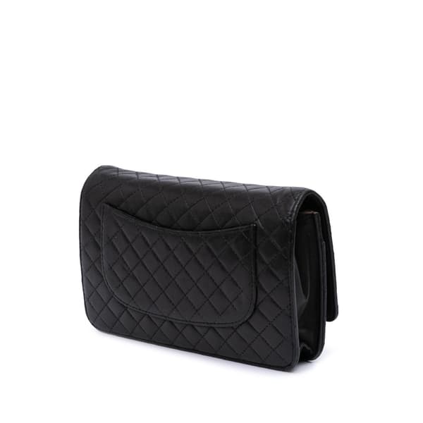 Pre-owned Chanel CC Quilted Lambskin Wallet On Chain Black