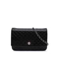 Miniatyrbild 1 av 9: Pre-owned Chanel CC Quilted Lambskin Wallet On Chain Black