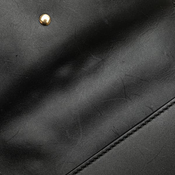 Pre-owned Gucci Mini Sylvie Leather Chain Crossbody Bag Black