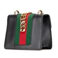 Miniatyrbilde 2 av 10: Pre-owned Gucci Mini Sylvie Leather Chain Crossbody Bag Black