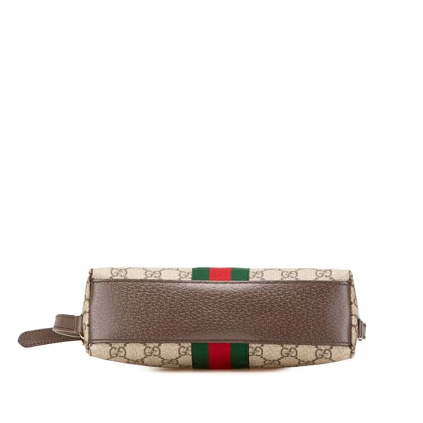 Pre-owned Gucci Small GG Supreme Ophidia Dome Crossbody Brown