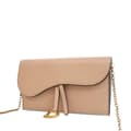 Miniatyrbilde 3 av 10: Pre-owned Dior Goatskin Saddle Wallet on Chain Pink