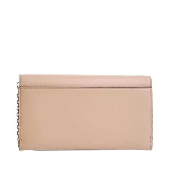 Pre-owned Dior Goatskin Saddle Wallet on Chain Pink