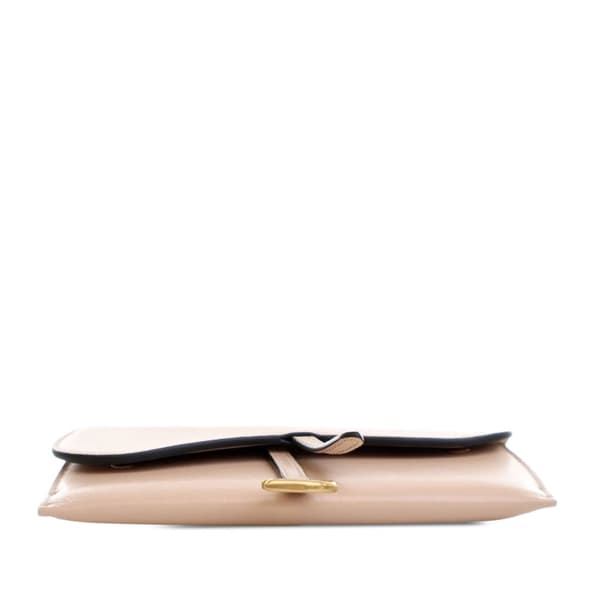 Pre-owned Dior Goatskin Saddle Wallet on Chain Pink