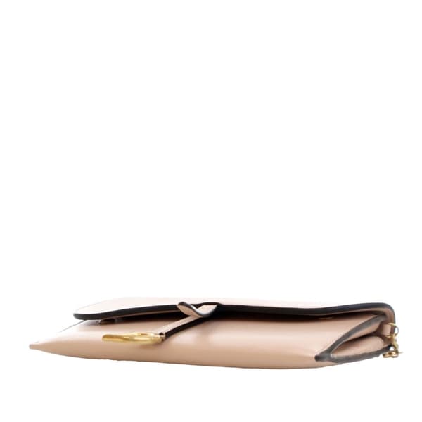 Pre-owned Dior Goatskin Saddle Wallet on Chain Pink