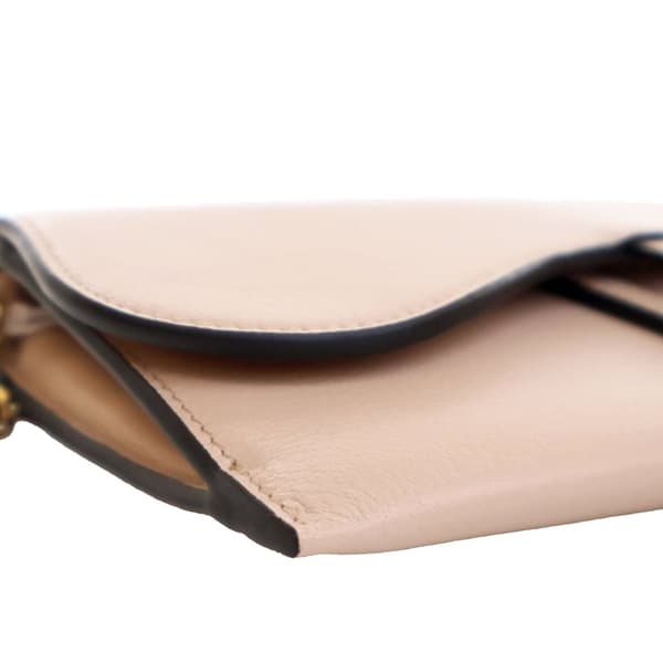 Pre-owned Dior Goatskin Saddle Wallet on Chain Pink