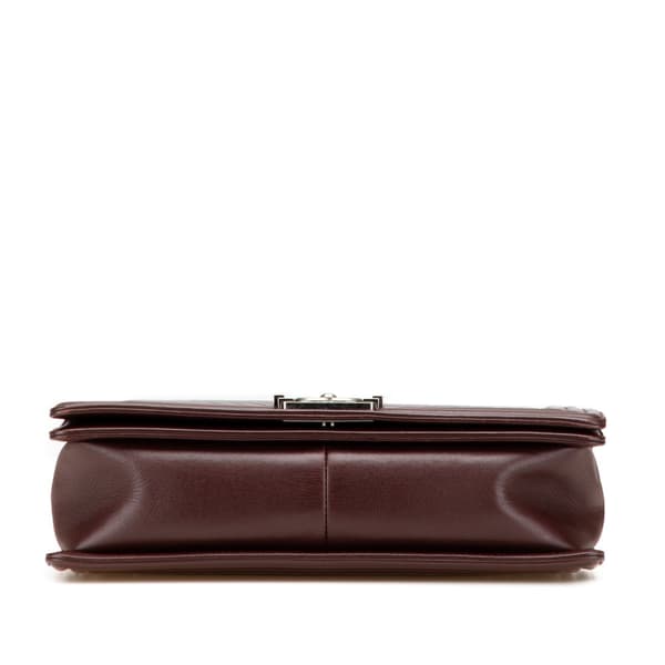Pre-owned Chanel Medium Chevron Calfskin Boy Flap Red