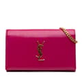 Miniatyrbild 1 av 10: Pre-owned Saint Laurent Patent Monogram Kate Wallet on Chain Pink