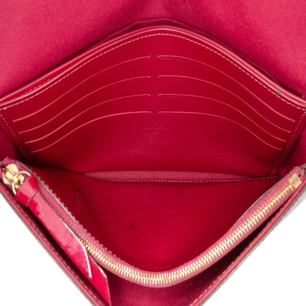 Pre-owned Louis Vuitton Monogram Vernis Pochette Felicie Pink
