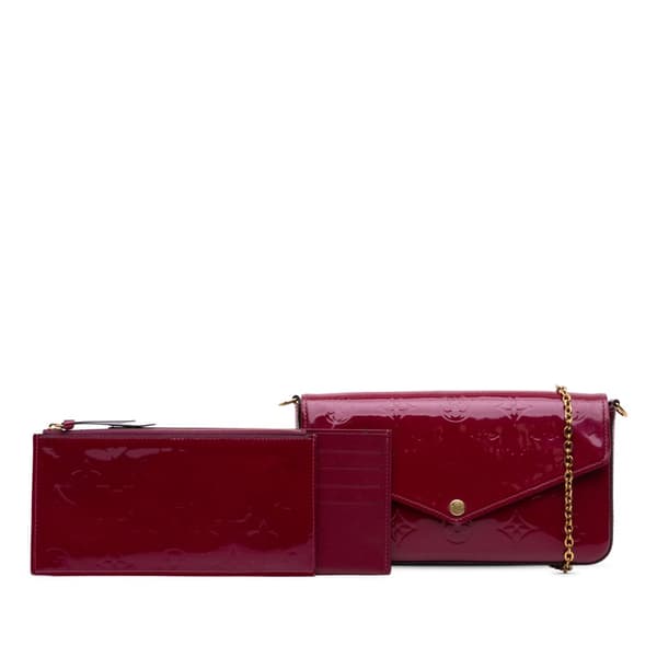 Pre-owned Louis Vuitton Monogram Vernis Pochette Felicie Pink