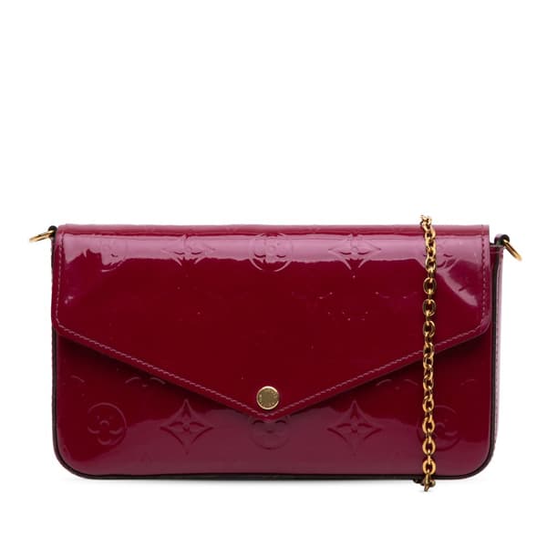 Pre-owned Louis Vuitton Monogram Vernis Pochette Felicie Pink