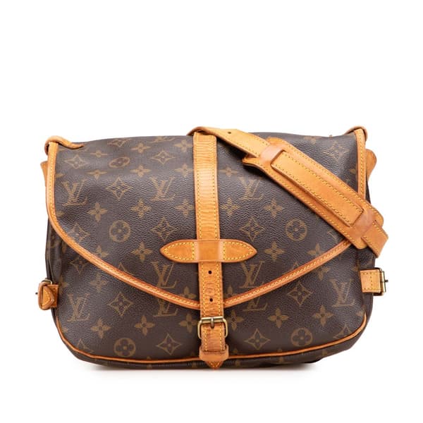 Pre-owned Louis Vuitton Monogram Saumur 30 Brown