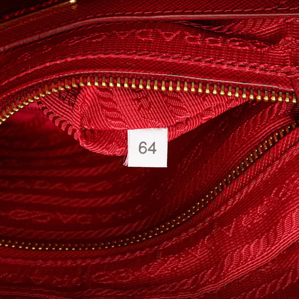Pre-owned Prada Saffiano Double Zip Crossbody Red