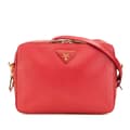 Miniatyrbillede 1 af 10: Pre-owned Prada Saffiano Double Zip Crossbody Red