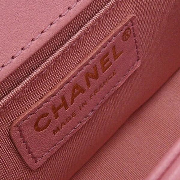 Pre-owned Chanel Small Tweed and Lambskin Boy Flap Pink