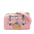 Miniatyrbild 1 av 10: Pre-owned Chanel Small Tweed and Lambskin Boy Flap Pink
