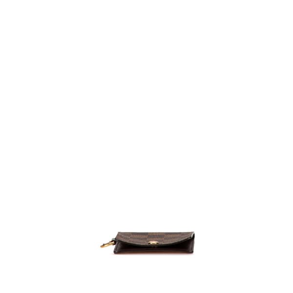 Pre-owned Louis Vuitton Damier Ebene Porte Carte ID Bandouliere Brown