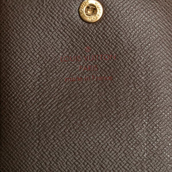 Pre-owned Louis Vuitton Damier Ebene Porte Carte ID Bandouliere Brown
