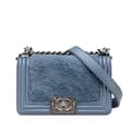 Pikkukuva 1 / 10: Pre-owned Chanel Small Leather and Fur Boy Flap Blue