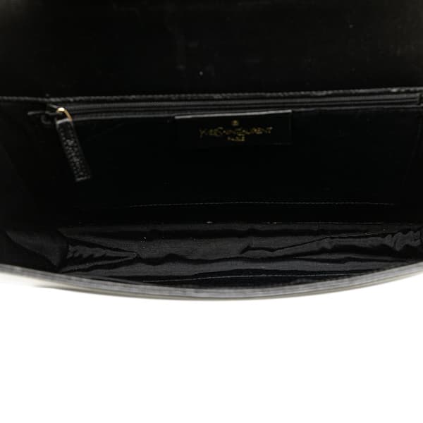 Pre-owned Yves Saint Laurent Leather Y Stitch Chain Crossbody Black