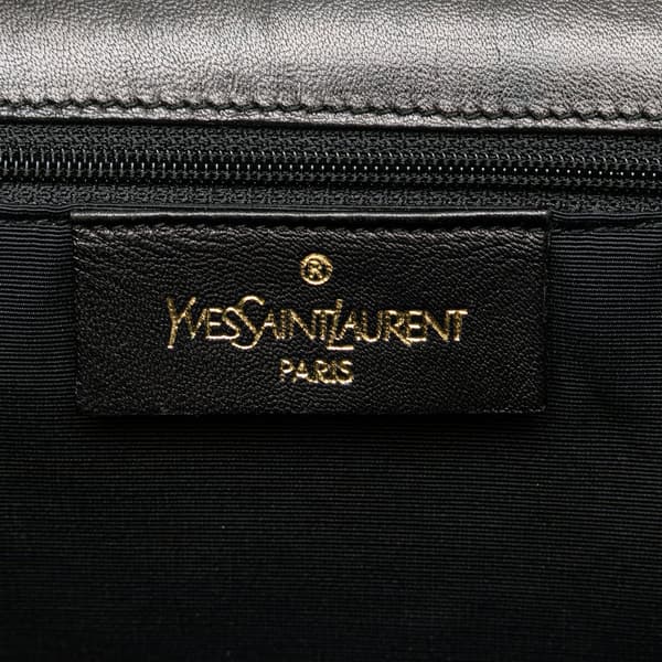 Pre-owned Yves Saint Laurent Leather Y Stitch Chain Crossbody Black