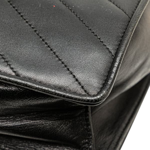 Pre-owned Yves Saint Laurent Leather Y Stitch Chain Crossbody Black