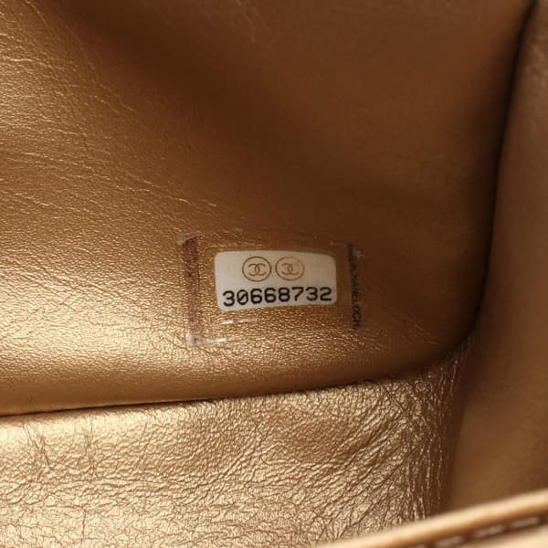 Pre-owned Chanel Mini Square Classic Lambskin Pearl Crush Single Flap Blue