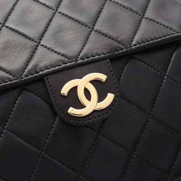 Pre-owned Chanel CC Quilted Lambskin Single Flap Black