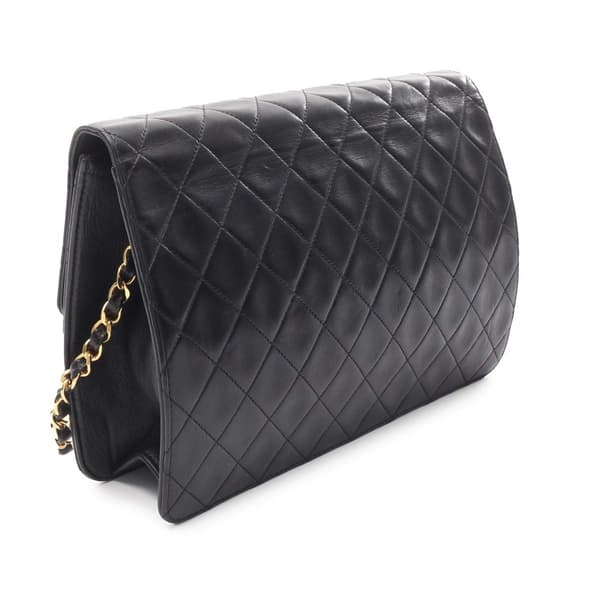 Pre-owned Chanel CC Quilted Lambskin Single Flap Black