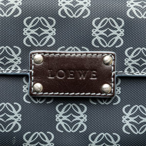 Pre-owned LOEWE Anagram Coated Canvas Crossbody Blue