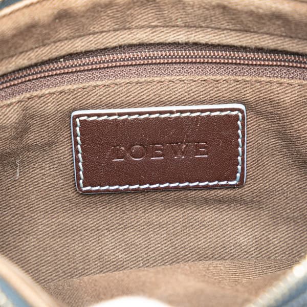Pre-owned LOEWE Anagram Coated Canvas Crossbody Blue