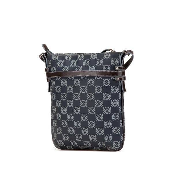 Pre-owned LOEWE Anagram Coated Canvas Crossbody Blue