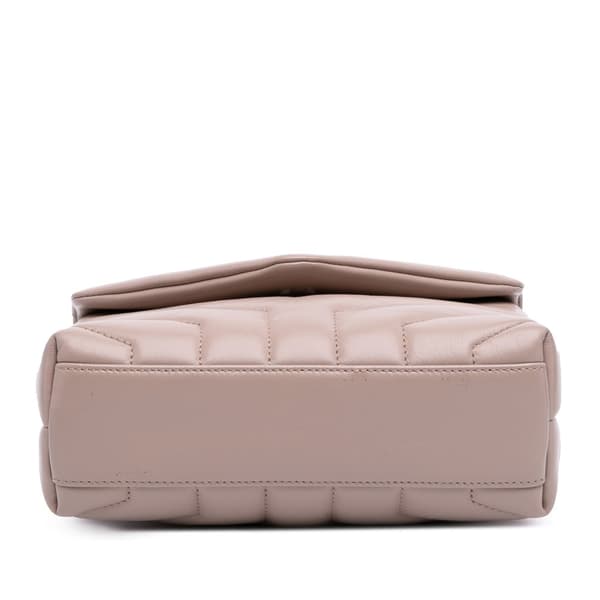 Pre-owned Saint Laurent Toy Matelasse Leather Monogram LouLou Crossbody Brown