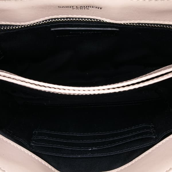 Pre-owned Saint Laurent Toy Matelasse Leather Monogram LouLou Crossbody Brown