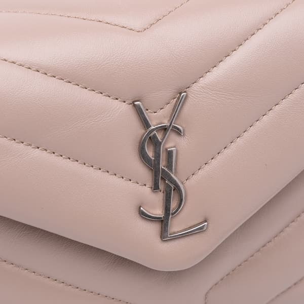 Pre-owned Saint Laurent Toy Matelasse Leather Monogram LouLou Crossbody Brown