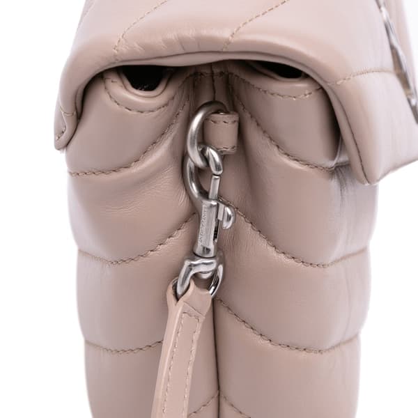 Pre-owned Saint Laurent Toy Matelasse Leather Monogram LouLou Crossbody Brown