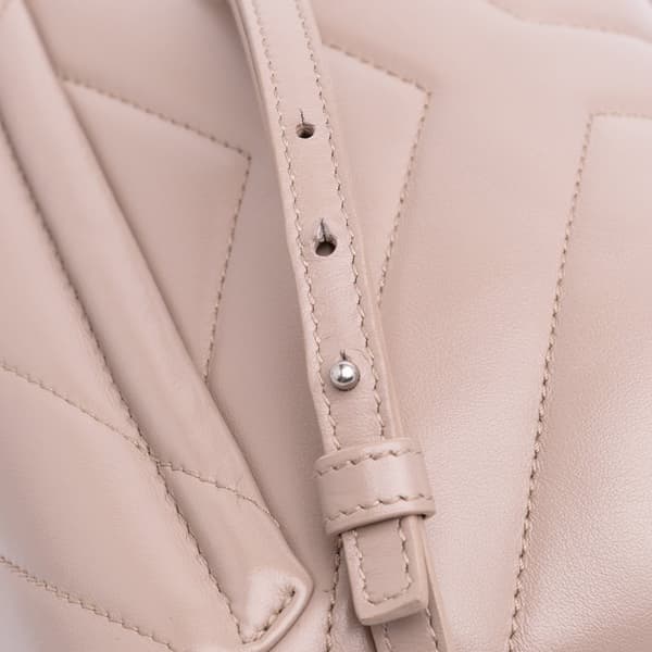 Pre-owned Saint Laurent Toy Matelasse Leather Monogram LouLou Crossbody Brown
