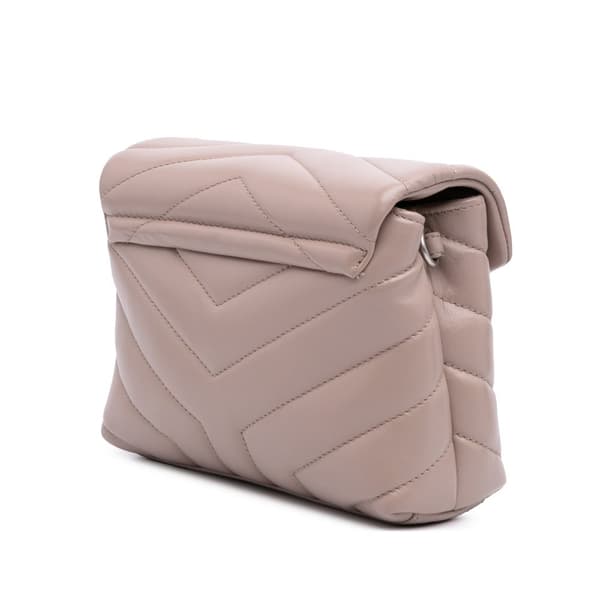 Pre-owned Saint Laurent Toy Matelasse Leather Monogram LouLou Crossbody Brown