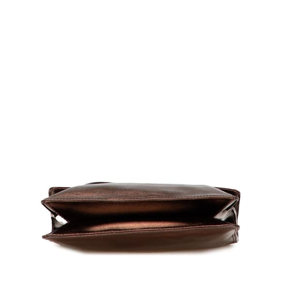 Pre-owned Chanel Metallic Lambskin Flap Crossbody Brown