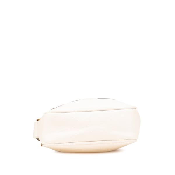 Pre-owned Gucci Grained Calfskin Logo Crossbody White