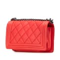 Miniatyrbild 2 av 10: Pre-owned Chanel Old Medium Quilted Calfskin Wild Stitch Boy Flap Red