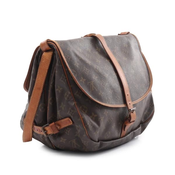 Pre-owned Louis Vuitton Monogram Saumur 35 Brown