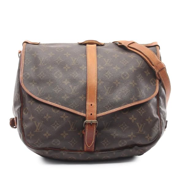 Pre-owned Louis Vuitton Monogram Saumur 35 Brown