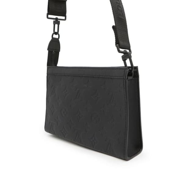 Pre-owned Louis Vuitton Monogram Shadow Gaston Wearable Wallet Black