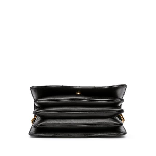 Pre-owned Saint Laurent Diamond Quilted Lambskin Angie Chain Bag Black