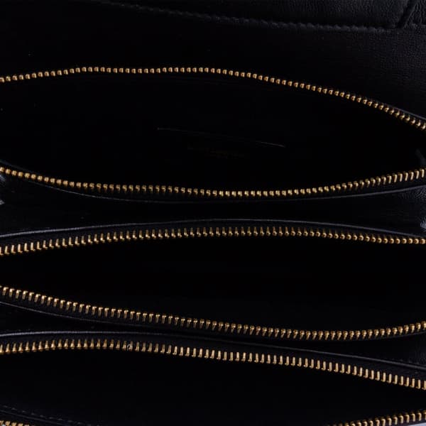 Pre-owned Saint Laurent Diamond Quilted Lambskin Angie Chain Bag Black