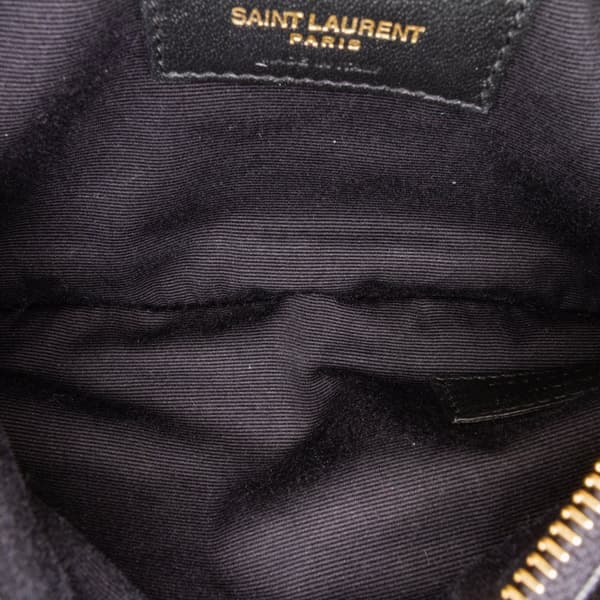 Pre-owned Saint Laurent Diamond Quilted Lambskin Angie Chain Bag Black