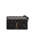 Miniatyrbillede 1 af 10: Pre-owned Saint Laurent Diamond Quilted Lambskin Angie Chain Bag Black