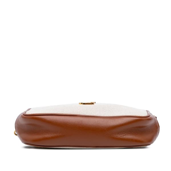 Pre-owned Saint Laurent Mini Canvas Monogram Lou Camera Bag Brown