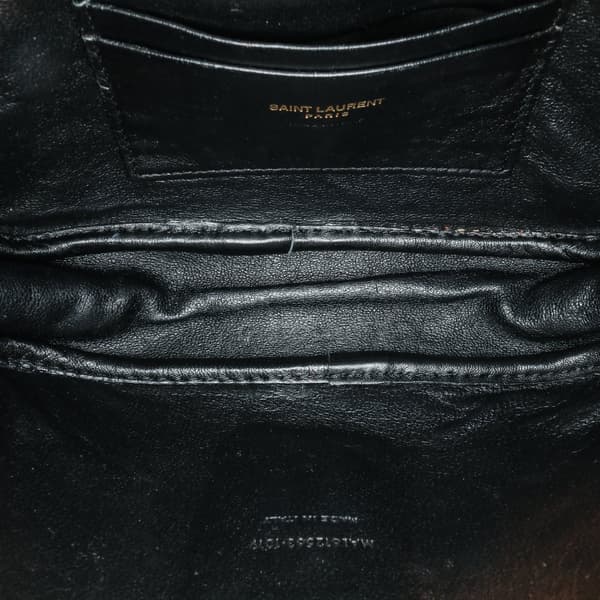 Pre-owned Saint Laurent Mini Canvas Monogram Lou Camera Bag Brown